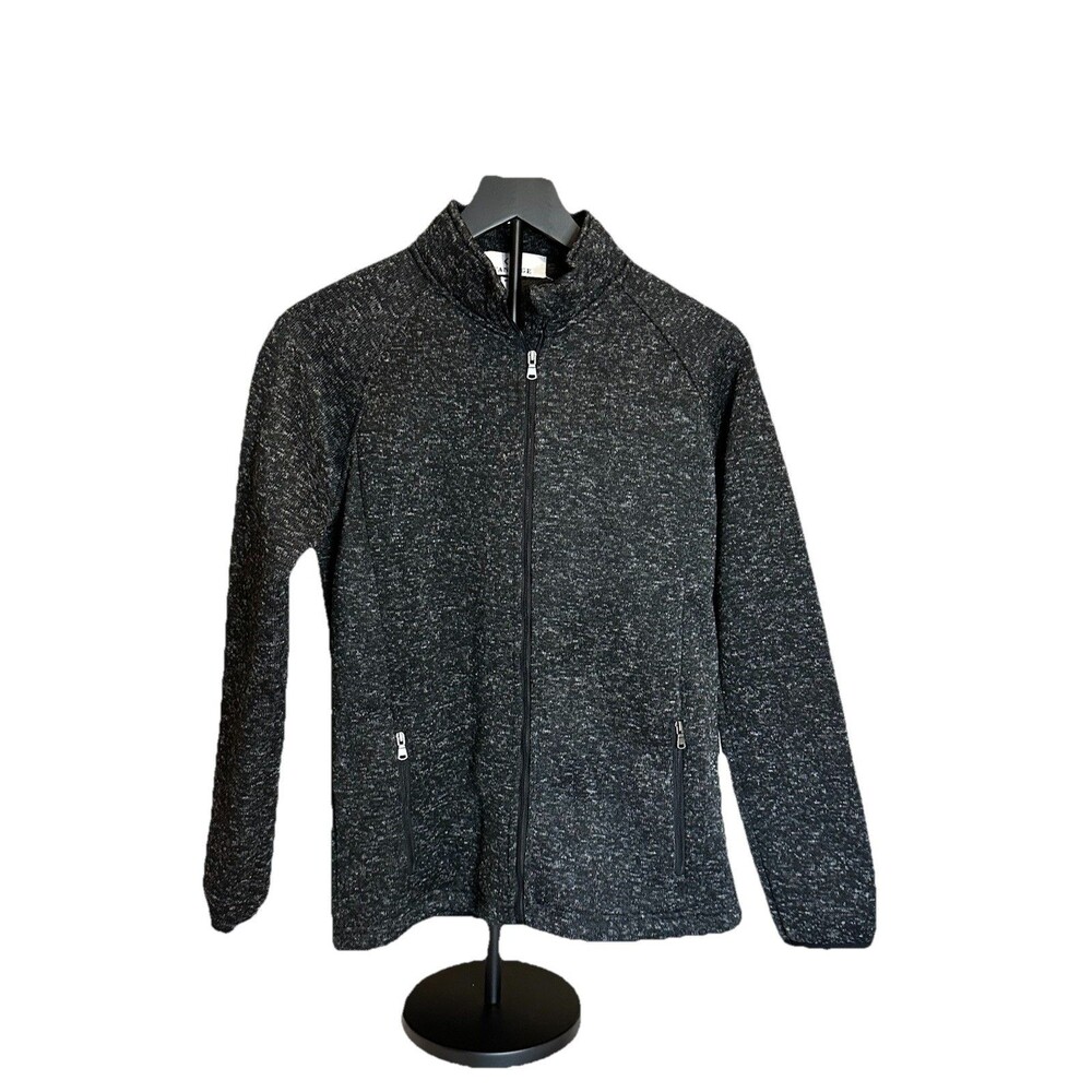 Vantage Black Heather Ladie’s Full Zip Fleece Sweater Cardigan Size Small
